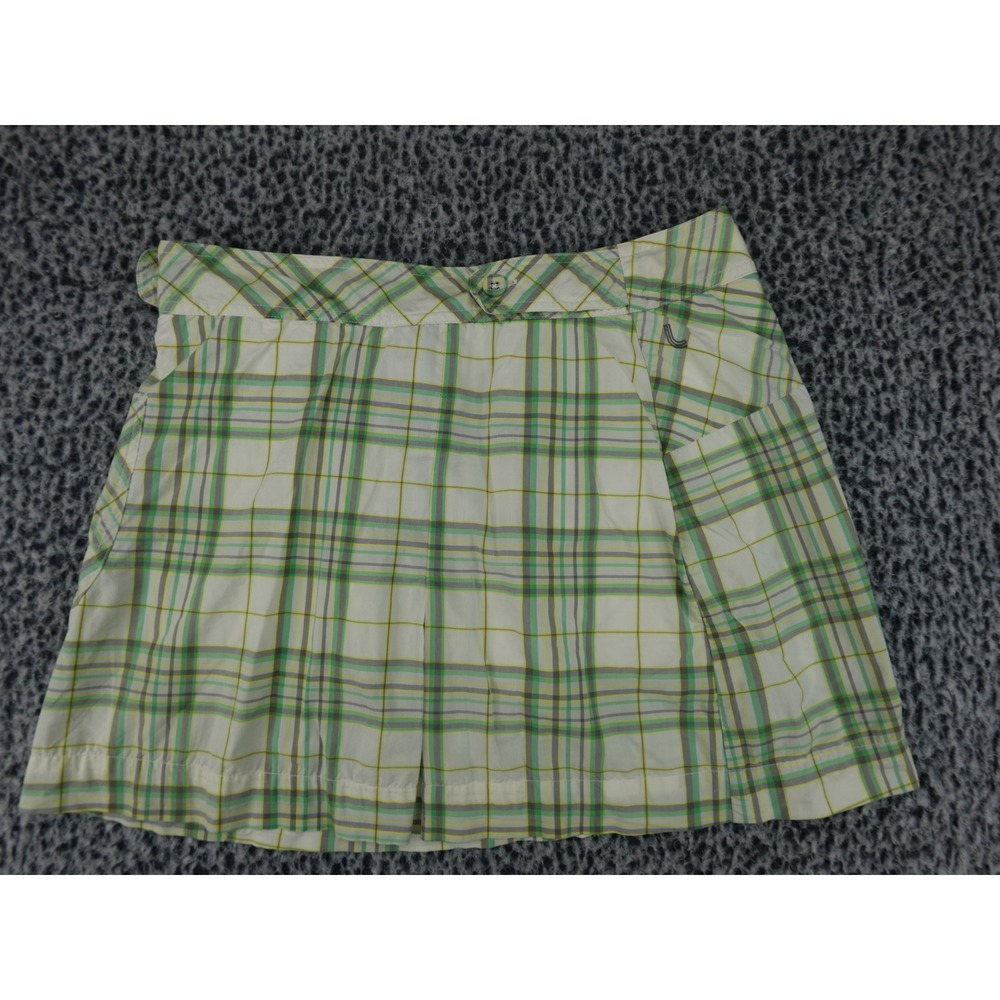 Lole Plaid Golf Skort Womens 10 Green White Quick Dry UPF 50+ Water Repellent